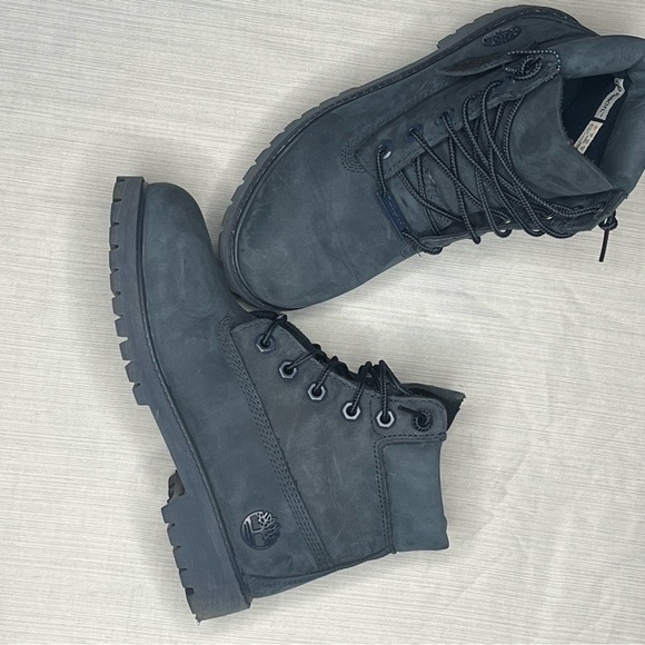 Timberland Kids Navy Blue Lace-Up Boots - Picture 1 of 5